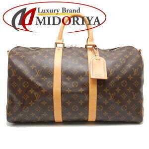 Louis Vuitton Monogram Keepall Bandouliere Boston Bag Brown